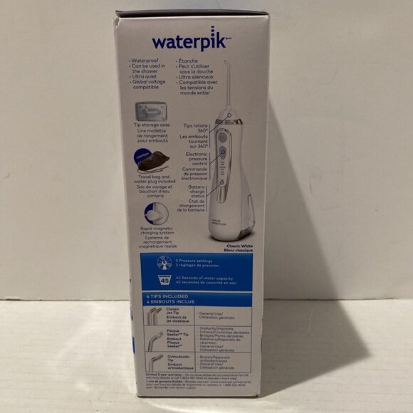 Waterpik Cordless Advanced Water Flosser 3 Pressure Settings White WP-560CD - Picture 4 of 6